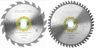 Festool Tauchsägeblatt-Set 160/20mm 18 Zähne und 48 Zähne für TS55 / TSC55