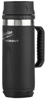 Milwaukee PACKOUT 532ml Isolierbecher mit Henkel und Trinkdeckel, schwarz
