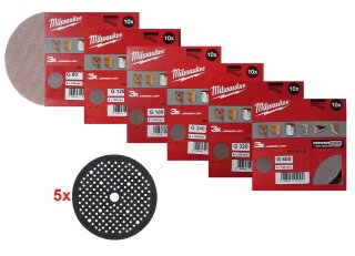 Milwaukee Schleifblätter Set Netzstruktur für Exzenterschleifer 125mm