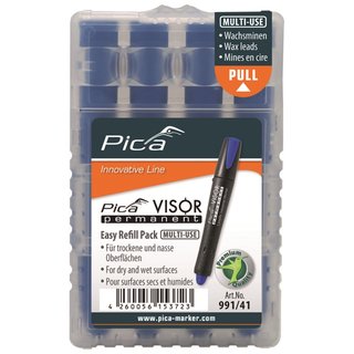 Pica Visor Set blau Marker + Ersatzminen