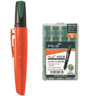 Pica Visor Set grün Marker + Ersatzminen