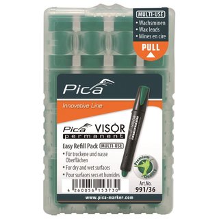 Pica Visor Set grün Marker + Ersatzminen
