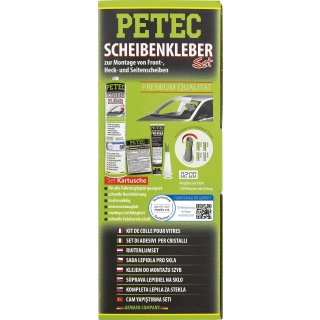 PETEC Scheibenkleber Set zur Montage von Front-, Heck-, und Seitenscheiben