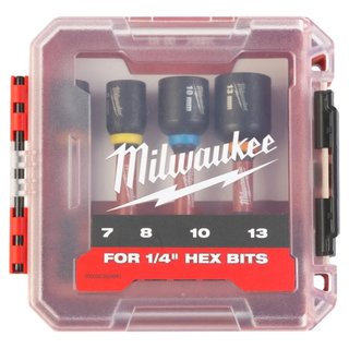 Milwaukee SHOCKWAVE Steckschlüssel 1/4" Set 4-teilig 7,8,10, 13mm