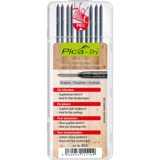 Pica DRY Minen-Set Graphit Härte H für Schreiner/Tischler